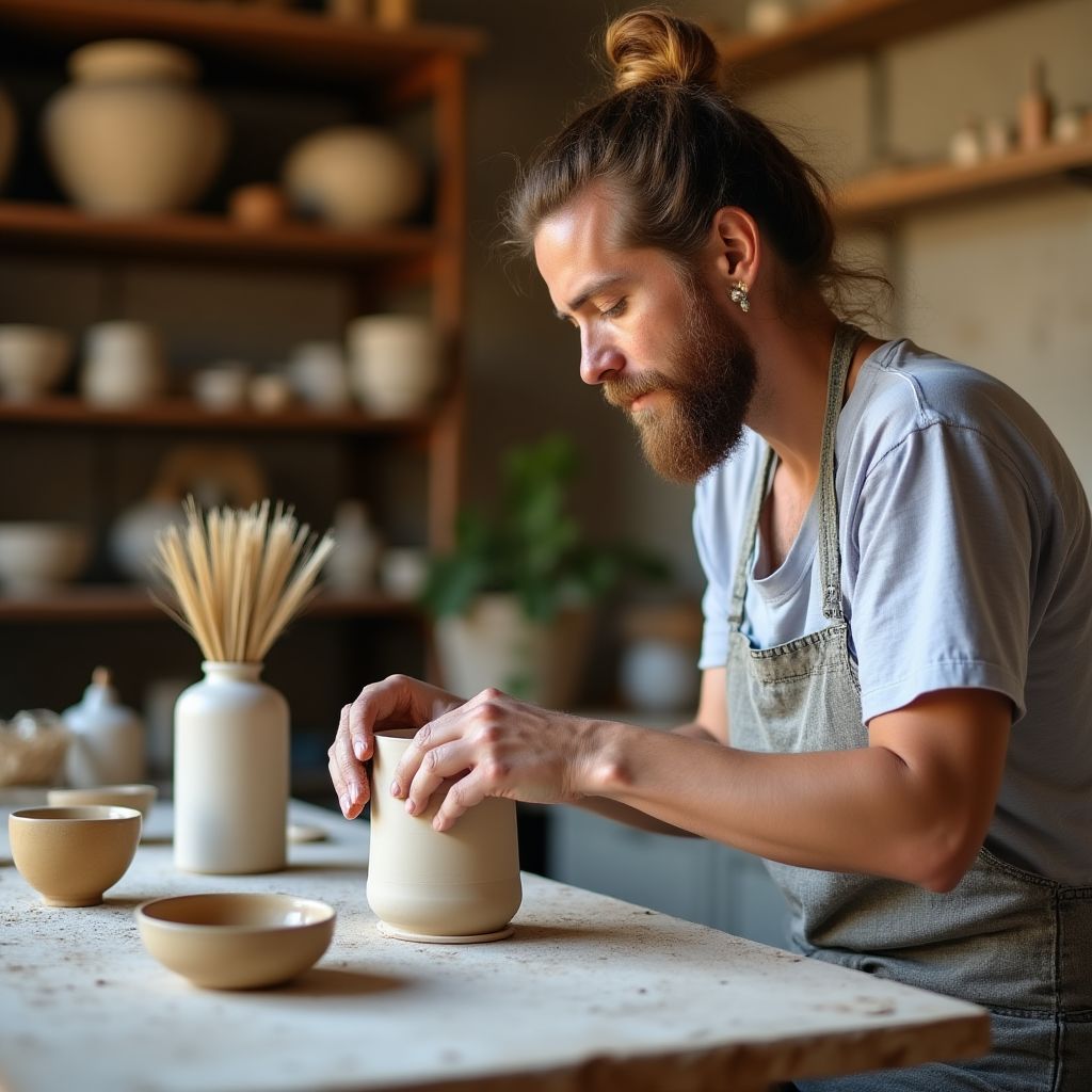 Taller de cerámica tradicional en un pueblo de Castilla