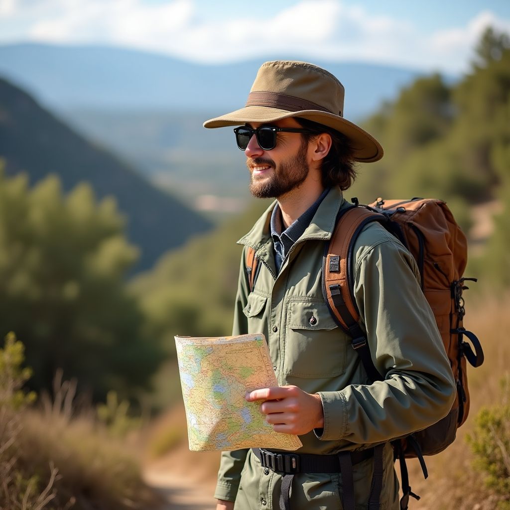 Equipo explorando un pueblo español